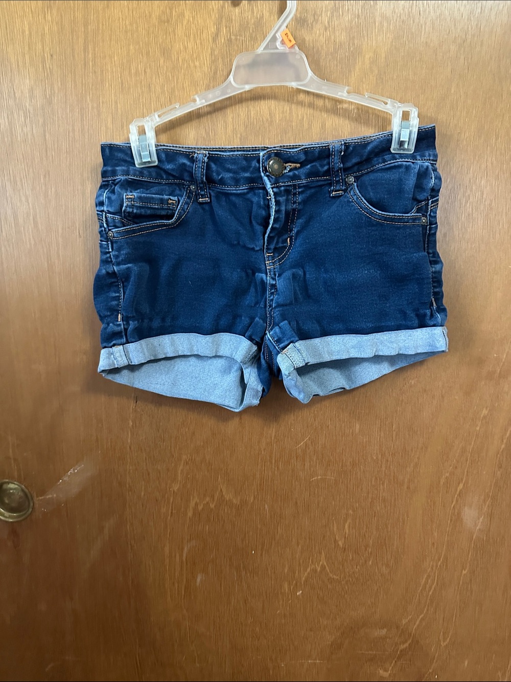 Wax Jean Navy Rolled-Cuff Denim Shorts